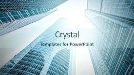  Presentation with high rise building - Cool new slide set with sublime - panoramic and prospective wide angle backdrop and a sky blue colored foreground