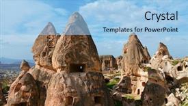  Presentation with cappadocia - Colorful presentation theme enhanced with sublime - uchisar castle in cappadocia turkey backdrop and a light blue colored foreground