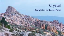  Presentation with history of old turkey - Audience pleasing PPT layouts consisting of sublime - uchisar castle in cappadocia turkey backdrop and a sky blue colored foreground