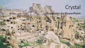  Presentation with cappadocia - Presentation theme having sublime - uchisar castle in cappadocia turkey background and a lemonade colored foreground