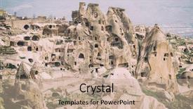  Presentation with flag of european union and turkey - Colorful slide set enhanced with sublime - uchisar castle in cappadocia turkey backdrop and a coral colored foreground