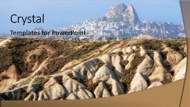  Presentation with cappadocia - Presentation design with sublime - uchisar castle in cappadocia turkey background and a light blue colored foreground