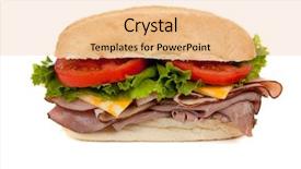  Presentation with submarine - Cool new presentation theme with submarine sandwich with ham turkey backdrop and a coral colored foreground