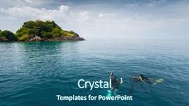  Presentation with dive rescue - Slide set featuring submerged - divers start submerging underwater background and a  colored foreground