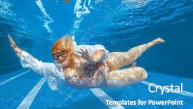  Presentation with fat - Audience pleasing slide deck consisting of submerged - underwater shoot of young fat backdrop and a teal colored foreground