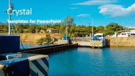  Presentation with corinth - Slide deck having submersible-bridge-at-the-entrance background and a teal colored foreground