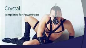  Presentation with leather - PPT theme consisting of submission - young strip dancer wearing background and a sky blue colored foreground
