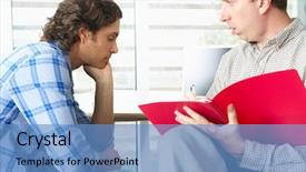  Presentation with substance abuse - Slide deck having substance abuse - man having counselling session background and a teal colored foreground