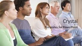  Presentation with group support - Colorful slide set enhanced with substance abuse - meeting of support group backdrop and a coral colored foreground