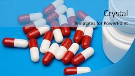  Presentation with capsules pills pill doctor prescription - Slides consisting of substance abuse - pills and empty container background and a teal colored foreground