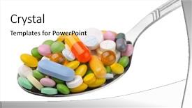  Presentation with substance abuse - PPT theme having substance abuse - spoon full of various colorful background and a white colored foreground