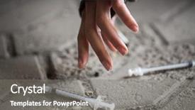  Presentation with drug addict - PPT theme featuring substance abuse addiction people background and a gray colored foreground