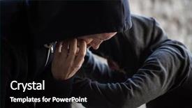  Presentation with substance abuse - Colorful slide deck enhanced with substance abuse addiction people backdrop and a black colored foreground