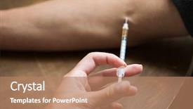  Presentation with drug addiction - Theme enhanced with substance abuse addiction people background and a coral colored foreground