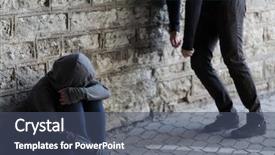  Presentation with substance abuse - Slide deck with substance abuse addiction people background and a ocean colored foreground