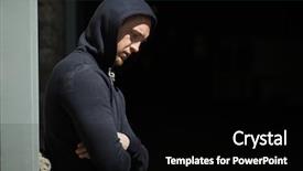  Presentation with social problem - Colorful presentation enhanced with substance abuse addiction people backdrop and a black colored foreground