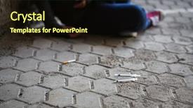  Presentation with drug addict - Audience pleasing slide set consisting of substance abuse addiction people backdrop and a wine colored foreground