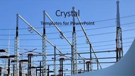 Presentation with high voltage - Cool new PPT layouts with substations - high voltage power substation backdrop and a light blue colored foreground