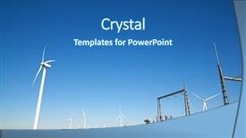  Presentation with substation - Colorful PPT theme enhanced with substations - windmills and electrical substation zaragoza backdrop and a ocean colored foreground