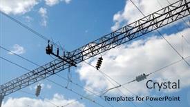  Presentation with railway - PPT theme having substructure - close up of a line background and a  colored foreground