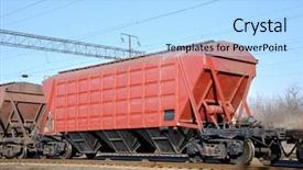  Presentation with rail transportation - Cool new presentation theme with substructure - train transportation of cargoes backdrop and a  colored foreground