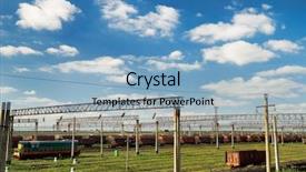  Presentation with railway cargo - PPT theme with substructure - view on railway cargo station background and a light blue colored foreground