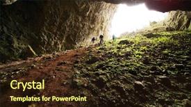  Presentation with cave - Colorful slide deck enhanced with subterranean - cioclovina cave in the carpathians backdrop and a wine colored foreground