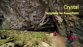  Presentation with cave - Slides enhanced with subterranean - cioclovina cave in the carpathians background and a tawny brown colored foreground
