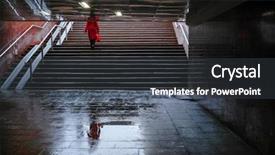  Presentation with pedestrian - Cool new presentation theme with subterranean - interior of a pedestrian underground backdrop and a dark gray colored foreground