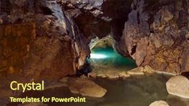  Presentation with cave - Amazing presentation having subterranean - lake in cave abstract nature backdrop and a tawny brown colored foreground