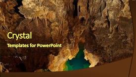  Presentation with cave - PPT theme featuring subterranean - limestone formations inside a cave background and a tawny brown colored foreground