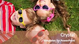  Presentation with subtle - PPT theme with subtle - cheerful kids laying background and a coral colored foreground