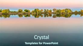  Presentation with fall lake - PPT theme consisting of subtle - dusk over a calm lake background and a ocean colored foreground