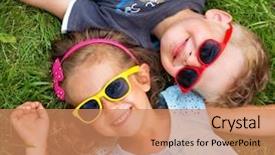  Presentation with subtle - Slide deck with subtle - happy kids background and a coral colored foreground
