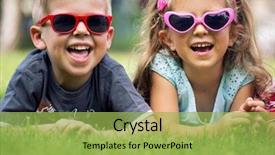  Presentation with subtle - Amazing slide deck having subtle - smiling kids backdrop and a yellow colored foreground