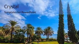  Presentation with galilee - Amazing theme having subtle shade of palms backdrop and a light blue colored foreground