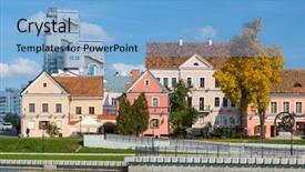  Presentation with catholic trinity - Audience pleasing slides consisting of suburb - historical center of minsk backdrop and a light blue colored foreground