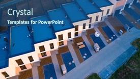  Presentation with young generation - PPT theme enhanced with suburban-district-houses-from-above background and a ocean colored foreground