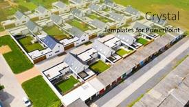  Presentation with young generation - Theme with suburban-district-houses-from-above background and a yellow colored foreground