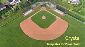  Presentation with chicago - PPT theme enhanced with suburban high school baseball field background and a tawny brown colored foreground