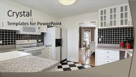  Presentation with floor - Cool new presentation theme with suburban home with checkerboard backdrop and a light gray colored foreground