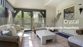  Presentation with wicker - Theme having suburban home with wicker furniture background and a gray colored foreground