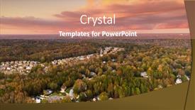  Presentation with neighborhoods - Beautiful PPT theme featuring suburban-neighborhoods-viewed-from-above backdrop and a coral colored foreground