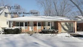  Presentation with ranch - Theme featuring suburban ranch home in winter background and a light blue colored foreground