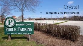 Presentation with parking lot - Presentation theme having suburban-train-station-commuter-parking background and a  colored foreground
