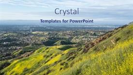  Presentation with los angeles - Beautiful PPT theme featuring suburban-wildflower-hills-and-valley backdrop and a sky blue colored foreground