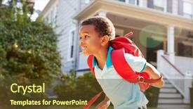  Presentation with school house liability risks - Audience pleasing PPT layouts consisting of suburbia - young boy leaving house backdrop and a tawny brown colored foreground