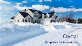  Presentation with america - Presentation enhanced with suburbia after a snow storm background and a sky blue colored foreground