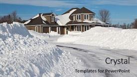  Presentation with america - Slide deck consisting of suburbia after a snow storm background and a light gray colored foreground