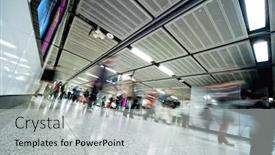  Presentation with rush hour - PPT theme enhanced with subway at rush hour background and a light gray colored foreground